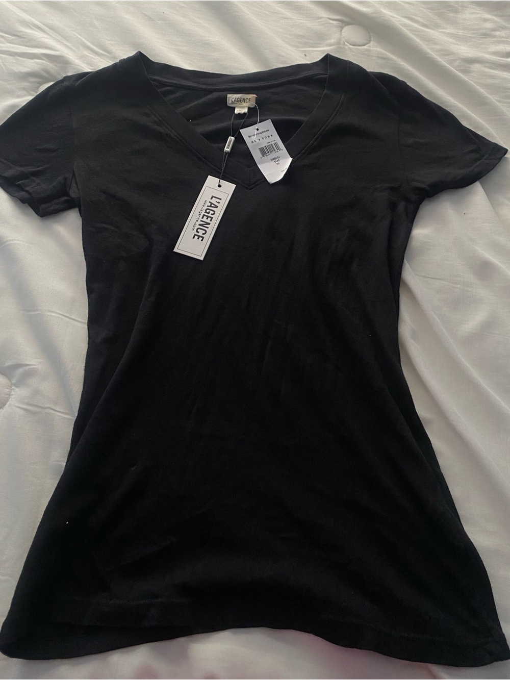 L'AGENCE Black Crewneck Basic tee